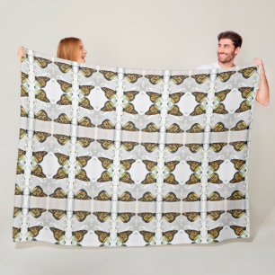 Grote fleece deken twee monarchen patroon