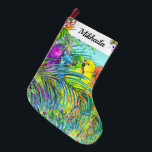 Grote Fleece Tropische Vogels Kerstkous Kerstsok<br><div class="desc">Ik zal later meer ontwerpen en posten; toch heb ik deze zojuist gedaan, omdat er vandaag zo'n super-uitverkoop voor je is. Zazzle biedt altijd geweldige kortingen. Verander gewoon de naam, en wat een leuke kous heb je. Kies uw materiaal (anderen kosten minder) en grootte ... . en bezoek vaak. Ik...</div>