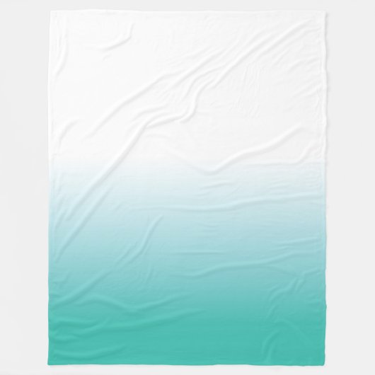 GROTE FLEECE TURQUOISE AQUA OMBRE BLANKET (Voorkant)
