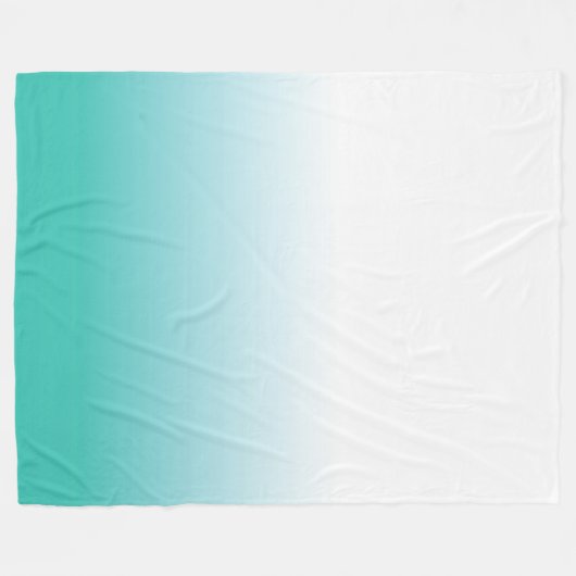 GROTE FLEECE TURQUOISE AQUA OMBRE BLANKET DEKEN (Voorkant (Horizontaal))