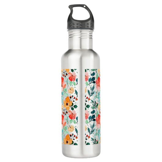 Grote fles met gepersonaliseerd Floral (Achterkant)