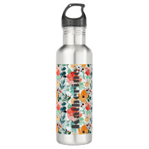 Grote fles met gepersonaliseerd Floral