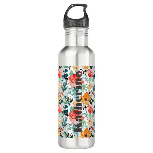 Grote fles met gepersonaliseerd Floral (Voorkant)