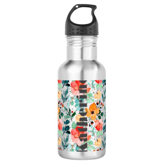 Grote fles met gepersonaliseerd Floral (Voorkant)