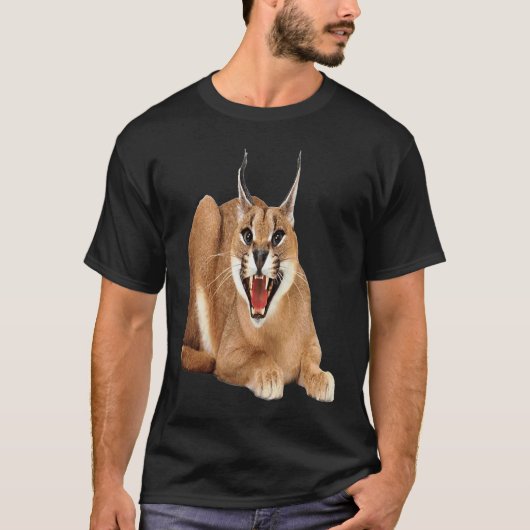 Grote Floppa Kat caracal T-shirt (Voorkant)
