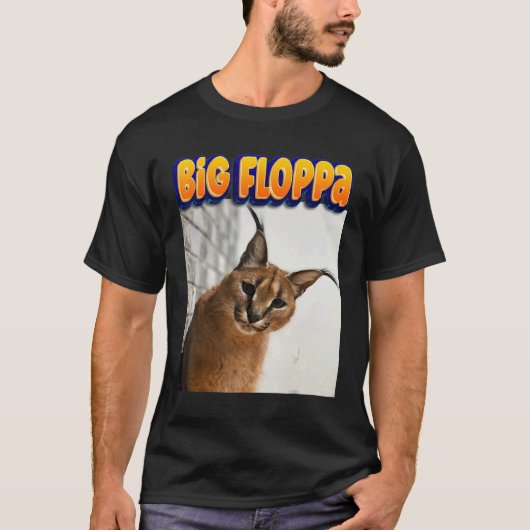 Grote Floppa Meme Kat 3 T-shirt (Voorkant)