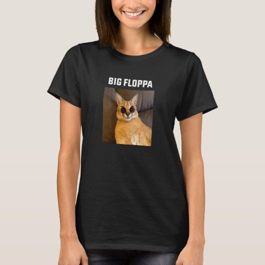Grote Floppa Meme Kat T-shirt (Voorkant)