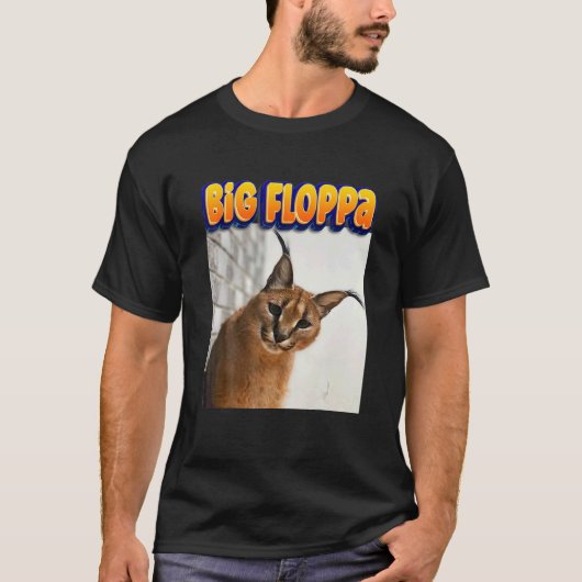 Grote Floppa Meme Kat T-shirt (Voorkant)