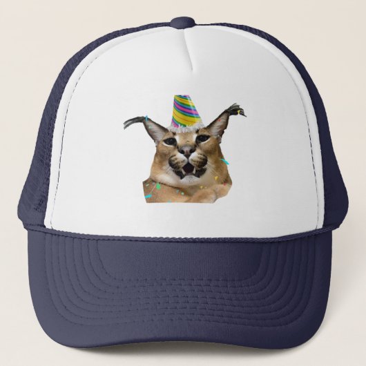 Grote Floppa Verjaardag Grappige Meme voor Meme Li Trucker Pet (Voorkant)