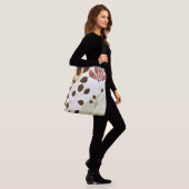 Grote Floral Cross-Body Canvas tas (Op model)