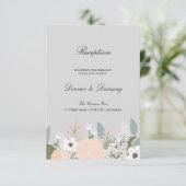 Grote Floral-ontvangstkaart Informatiekaartje (Staand voorkant)