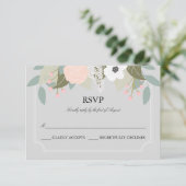 Grote Floral RSVP-kaart. RSVP Kaartje (Staand voorkant)