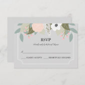 Grote Floral RSVP-kaart. RSVP Kaartje (Voorkant / Achterkant)