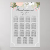 Grote Floral Seating Chart Poster (Voorkant)