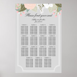 Grote Floral Seating Chart Poster