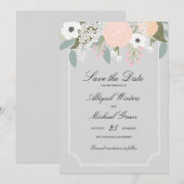 Grote Floral - sparen de Datum Save The Date (Voorkant / Achterkant)