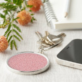 Grote Flower Patterned Premium Round Sleutelhanger (Zijkant)