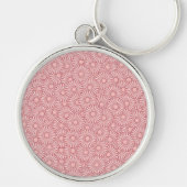 Grote Flower Patterned Premium Round Sleutelhanger (Voorkant)