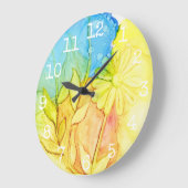 Grote  "Flowers Ink 3" Grote Klok (Hoek)