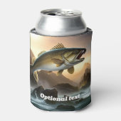 Grote forel in stroomversnellingen blikjeskoeler (Blikje Voorkant)