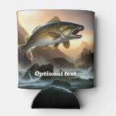 Grote forel in stroomversnellingen blikjeskoeler (Achterkant)