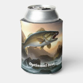 Grote forel in stroomversnellingen blikjeskoeler (Blikje Achterkant)