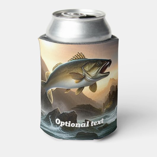 Grote forel in stroomversnellingen blikjeskoeler (Blikje Achterkant)