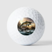 Grote forel in stroomversnellingen golfballen (Voorkant)