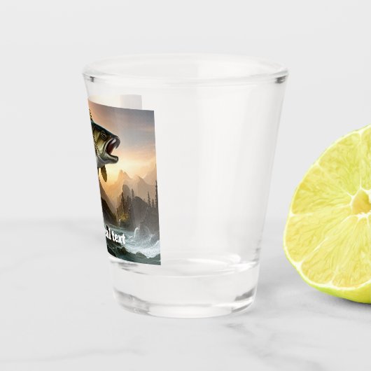 Grote forel in stroomversnellingen shot glas (Rechts)