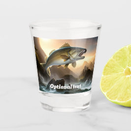 Grote forel in stroomversnellingen shot glas