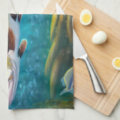 Grote forel vis! Geviste keukenhanddoek (Quarter Fold)