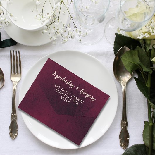 Grote foto Bourgondische textuur achtergrond QR co All In One Uitnodiging