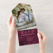 Grote foto Bourgondische textuur achtergrond websi All In One Uitnodiging (Afscheurbaar)