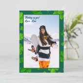 Grote Foto Groene Klaver Gepersonaliseerd Wenskaar Kaart (Staand voorkant)