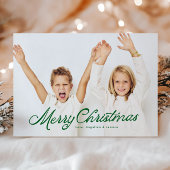Grote Foto Groene Lettering Overlay Vrolijk Kerstm Feestdagenkaart