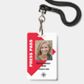 GROTE FOTO I.D. EVENT PRESS PASS BADGE (Voorkant met koord)