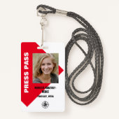 GROTE FOTO I.D. EVENT PRESS PASS BADGE (Voorkant met draagriem)