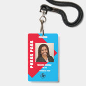 GROTE FOTO I.D. PERSKAART BADGE (Voorzijde met lanyard)