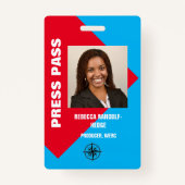 GROTE FOTO I.D. PERSKAART BADGE (Voorkant)