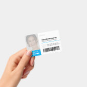 Grote foto-id en streepjescode blauw badge (Handheld)