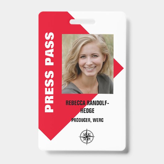 GROTE FOTO-ID EVENEMENTEN PERSPAS BADGE (Voorzijde)