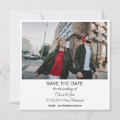 Grote foto moderne vierkante minimalistische bruil save the date (Achterkant)