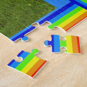 Grote Foto personaliseren Namen regenboogkleuren Legpuzzel (Zijkant)