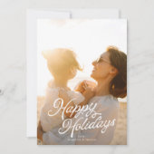 Grote Foto Witte Lettering Overlay Vrolijk Kerstmi Feestdagenkaart (Voorkant)