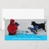 Grote fotohouder Horizontale Blauwe Kerstmis Feestdagenkaart (Voorkant / Achterkant)