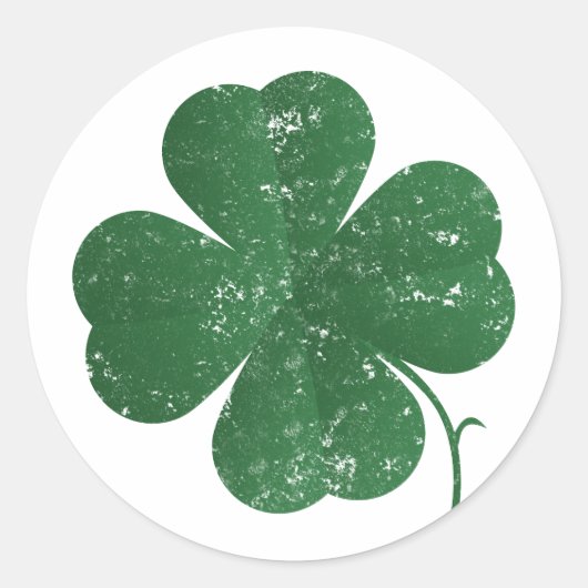Grote Four Leaf Clover -  stijl Ronde Sticker (Voorkant)
