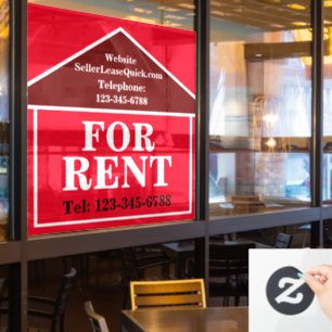 GROTE, FRAAI UITGEVOERDE WONING TE HUUR Custom Rea Raamsticker