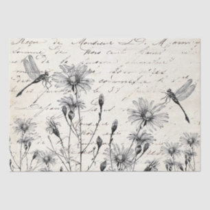 GROTE Franse ontkoppeling van Wildbloemdragonfly v Tissuepapier