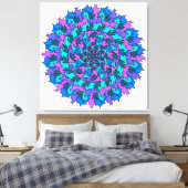 Grote Friggin Paarse Doodle Canvas Afdruk (Insitu (Slaapkamer))