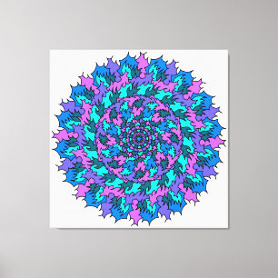 Grote Friggin Paarse Doodle Canvas Afdruk